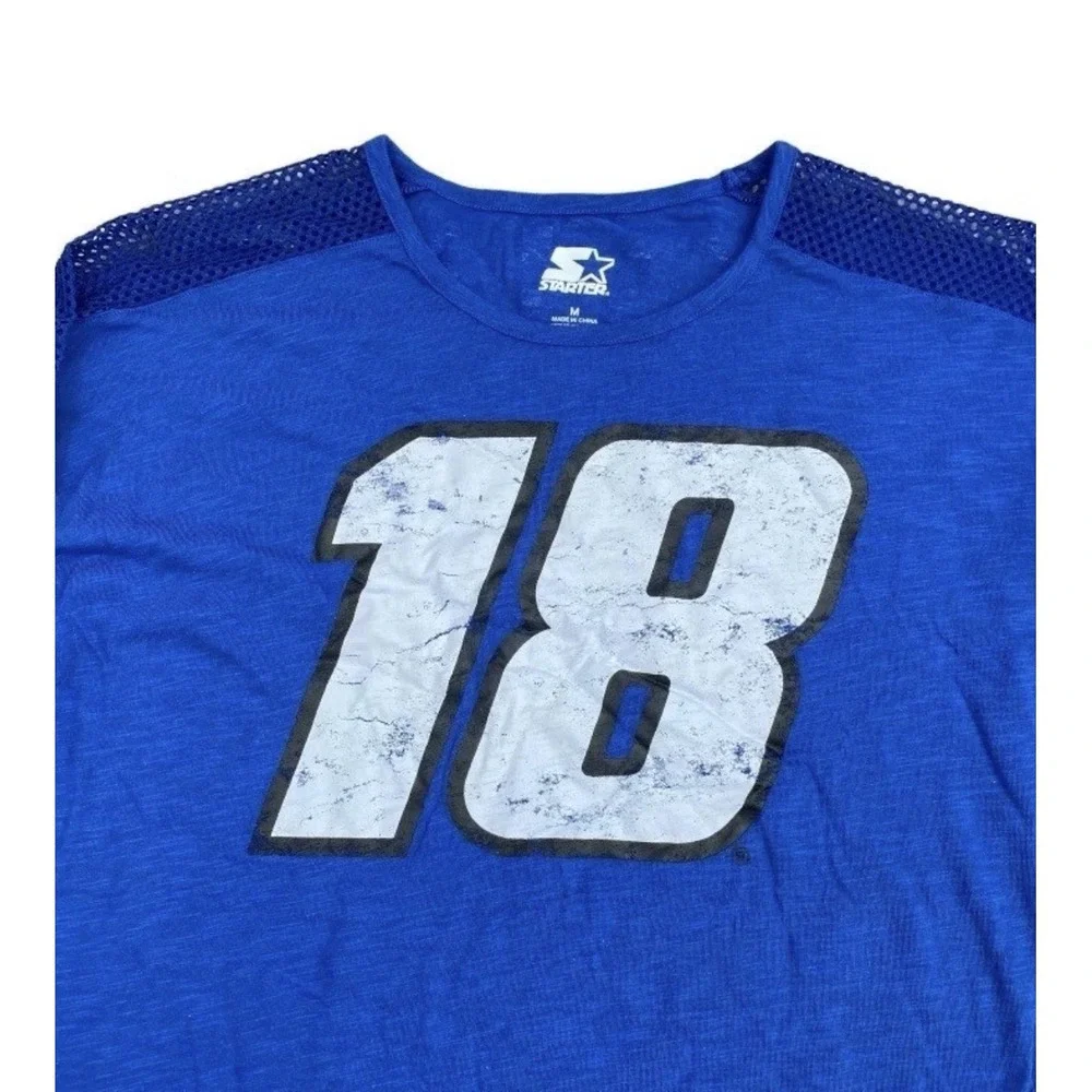 Kyle Busch T-Shirt Starter Womens Medium 3/4‎ Sleeve Scoop Neck Royal White NWT - Picture 3 of 10